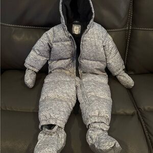 Cozy Gray Kids One Piece Snowsuit